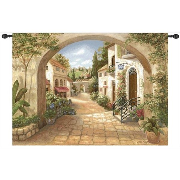 Manual Woodworkers & Weavers Manual Woodworkers and Weavers HWGFQT Quaint Town Tapestry Wall Hanging Horizontal 70 X 50 in. HWGFQT